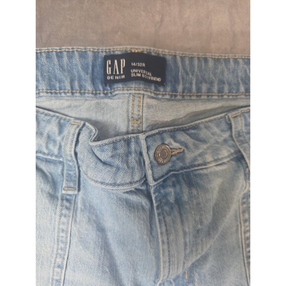 Gap Jeans Womens 14/32 Regular Blue Universal Slim Boyfriend Stretch Denim. HL13 - Picture 2 of 7